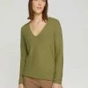 Am billigsten ✨ TOM TAILOR Strickpullover »Basic Strickpullover mit Bio-Baumwolle« Faded denim blue, Moderate olive, Iris flower 😀