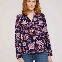 Bester Verkauf 💯 TOM TAILOR Langarmbluse »gemusterte Bluse mit Turn-Up Ärmeln« Navy paisley design, Cream flower design, Navy flower design, Cream paisley design 💯 -Tom Tailor Verkaufsgeschäft ad70633d 2763 5a37 be28 6b57f9a3932d