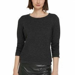 Top 10 ✨ TOM TAILOR Denim Sweatshirt im besonderen Strukturmuster Deep black, Wollweiß, Hellgrün, Sky Captain Blue ✨