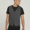 Am billigsten 🔔 TOM TAILOR Anzugweste »Jersey Veste« Grey rhomb melange structure, Grey melange pique structure ✔️