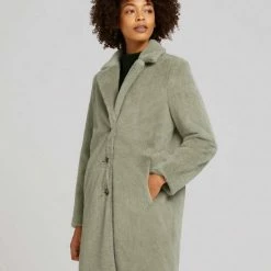 Aktion 🎁 TOM TAILOR Regenmantel »Kunstfell Mantel« Herbal tea green, Smooth light sand 🌟