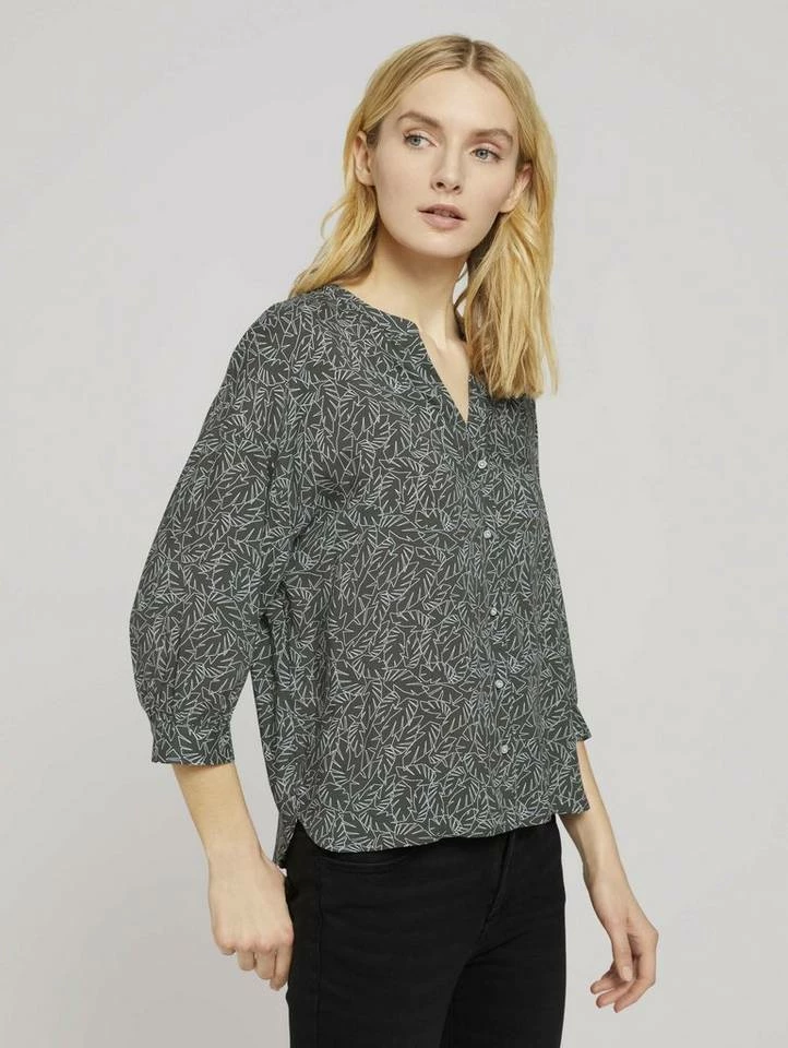 Budget 🧨 TOM TAILOR Langarmbluse Beige geometrical design, Khaki small floral design, Khaki white outline leaves 🥰 24 Budget 🧨 TOM TAILOR Langarmbluse Beige geometrical design, Khaki small floral design, Khaki white outline leaves 🥰 - Image 24