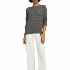 Besorgen ⌛ TOM TAILOR Langarmshirt mit seitlichem Kordelzug am Saum Green melange leaf (grün, meliert), Black stripe (schwarz, gestreift), Grey melange check (grau, meliert) 🔔 -Tom Tailor Verkaufsgeschäft b50ed91f 549d 512c bd4c b987cf6b8545