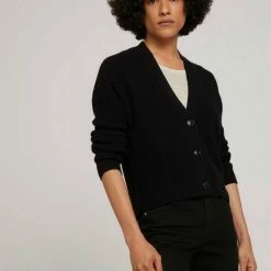 Brandneu 💯 TOM TAILOR Strickjacke »Kurzer Cardigan« Deep black, Java dark brown, Dark pine green, Cold beige melange 🥰 -Tom Tailor Verkaufsgeschäft b539b41d 748e 5927 ae19 1a064937b003