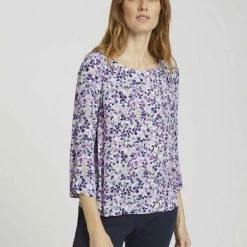 Bester Verkauf ✨ TOM TAILOR Langarmbluse Offwhite floral design, Navy floral design, Plum blossom lilac 😀 -Tom Tailor Verkaufsgeschäft b5f5bb1f d02f 5a8d 876d 10be9e84e595