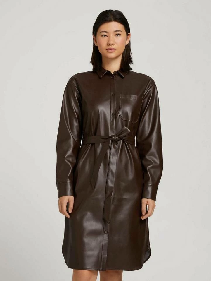 Schlussverkauf ✔️ TOM TAILOR Jerseykleid »Hemdkleid aus Kunstleder« Java dark brown, Deep black 😍 14 Schlussverkauf ✔️ TOM TAILOR Jerseykleid »Hemdkleid aus Kunstleder« Java dark brown, Deep black 😍 - Image 14