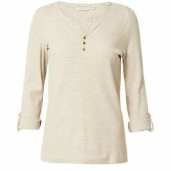 Schlussverkauf ❤️ TOM TAILOR Langarmshirt mit Henley-Ausschnitt Wollweiß-olivgrün-gestreift, Wollweiß-navy-gestreift ⭐ -Tom Tailor Verkaufsgeschäft b8291678 8706 590e a941 611f055d4fbf