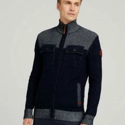 Am billigsten ✨ TOM TAILOR Strickjacke »Melierte Strickjacke mit Brusttaschen« Sky Captain Blue, Soft buttercream, Black Grey Melange 🤩