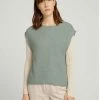 Am billigsten ⭐ TOM TAILOR Strickpullover »Pullunder mit Seitenschlitzen« Cold beige melange, Oyster grey melange, Soft greyish green melange, Deep black ✔️