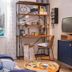 Neu ✨ TOM TAILOR Sekretär »T-NEST SHELF OFFICE«, großes, offenes Sekretärregal, aus Mangoholz und Metall 🛒