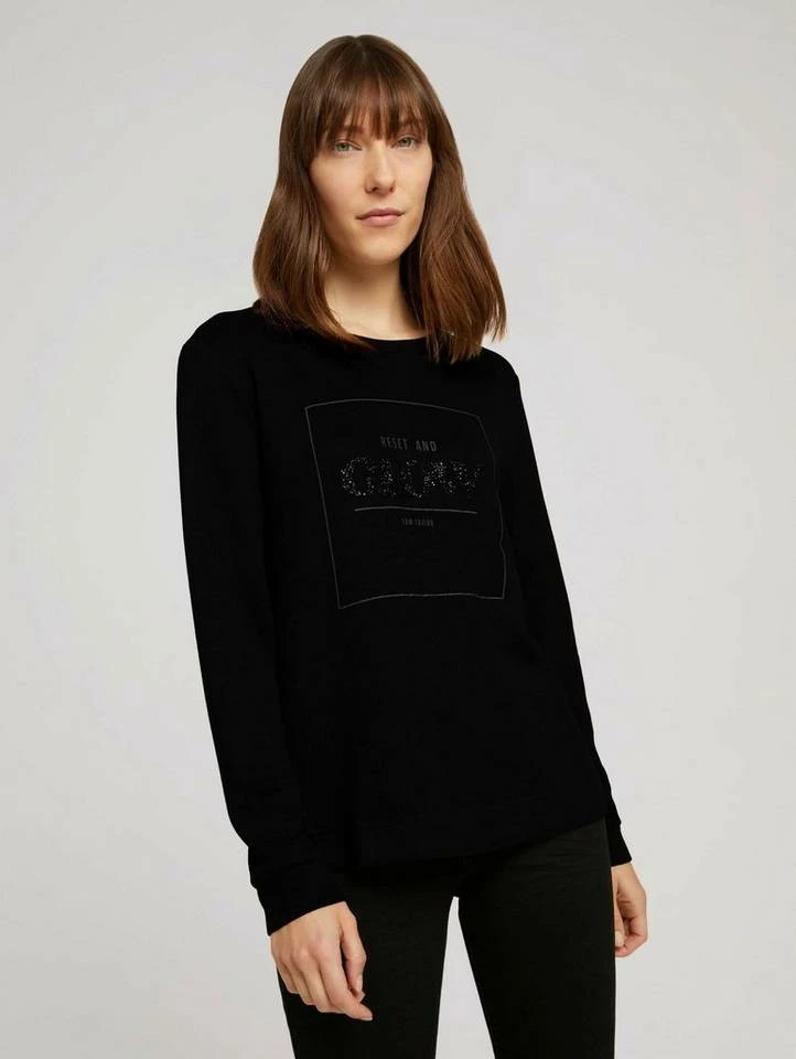 Bestes Angebot 😉 TOM TAILOR Sweatshirt mit Applikation aus schwarzen Glitzersteinchen Earth brown, Cold beige, Deep black ⌛ 13 Bestes Angebot 😉 TOM TAILOR Sweatshirt mit Applikation aus schwarzen Glitzersteinchen Earth brown, Cold beige, Deep black ⌛ - Image 13