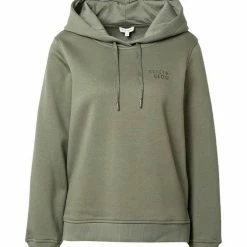 Neu 🔔 TOM TAILOR Sweatshirt »Hoodie mit Print« Dusty mid olive, Cold beige ❤️ -Tom Tailor Verkaufsgeschäft bc28a0a3 e43d 5eb2 bd67 9d351d33ea4c