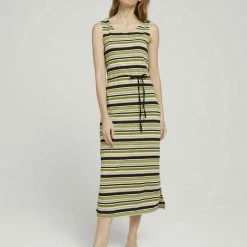 Bestpreis ✨ TOM TAILOR Jerseykleid »Ärmelloses Maxikleid mit Strukturstreifen« 🔥 -Tom Tailor Verkaufsgeschäft bc90a415 1240 5d0f 9592 32bc7bb575aa