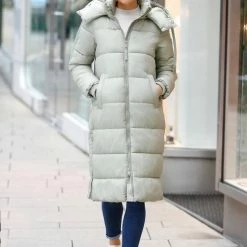 Coupon 🎉 TOM TAILOR Steppmantel »mit Fleecefutter im oberen Rücken« mit Stehkragen und großer Kapuze Graugrün, Schwarz 😍