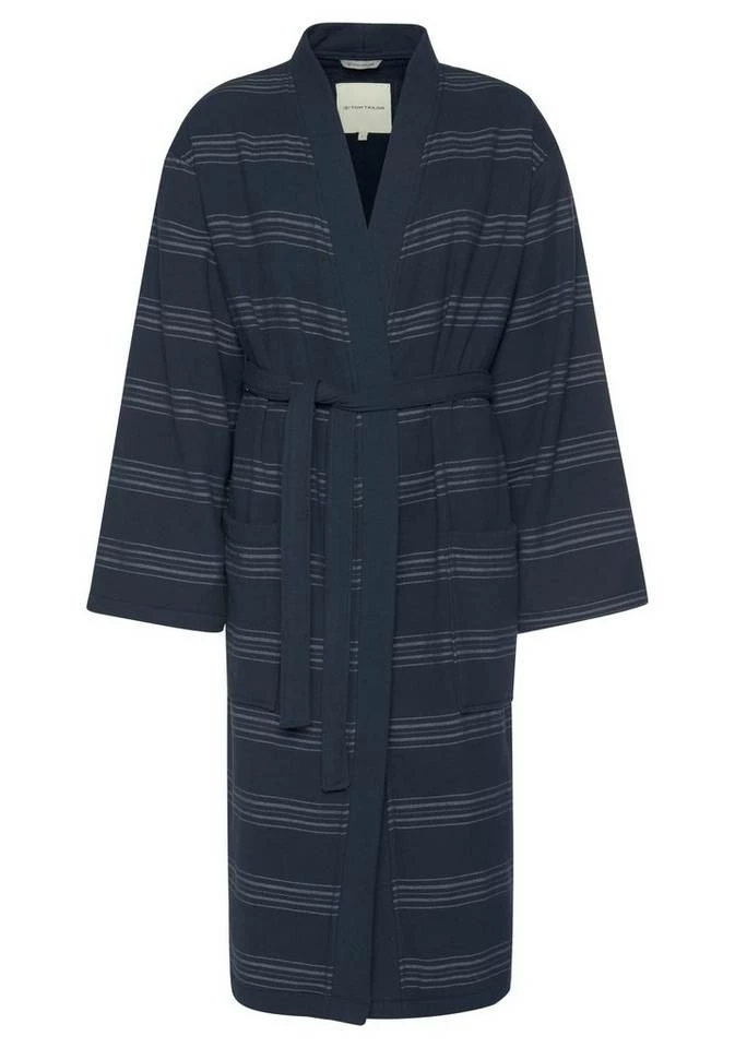 Coupon ⌛ Unisex-Bademantel »Wellness Kimono«, TOM TAILOR, mit Streifen Navy, Sand 🎁 4 Coupon ⌛ Unisex-Bademantel »Wellness Kimono«, TOM TAILOR, mit Streifen Navy, Sand 🎁 - Image 4