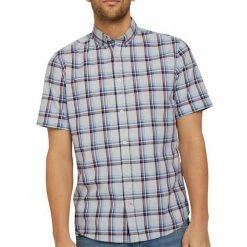 Aktion 🥰 TOM TAILOR Kurzarmhemd Offwhite, Navy space yarn check (26399) 🎉