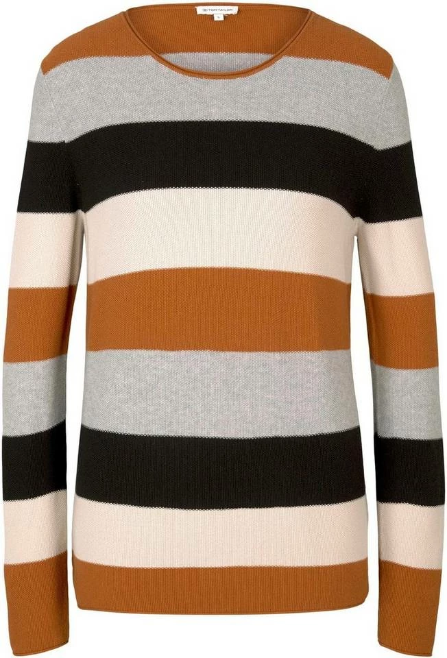 Angebote 🎉 TOM TAILOR Rundhalspullover in gestreifter Optik Brown colorblock stripe, Green colorblock stripe ❤️ 5 Angebote 🎉 TOM TAILOR Rundhalspullover in gestreifter Optik Brown colorblock stripe, Green colorblock stripe ❤️ - Image 5