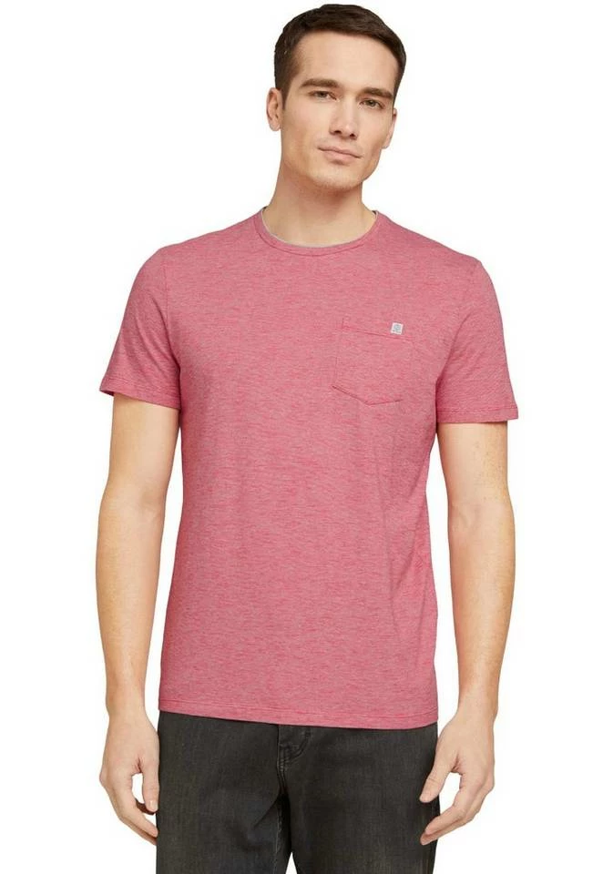 Budget 😉 TOM TAILOR T-Shirt Rot-meliert, Dunkelblau-graublau 😀 1 Budget 😉 TOM TAILOR T-Shirt Rot-meliert, Dunkelblau-graublau 😀