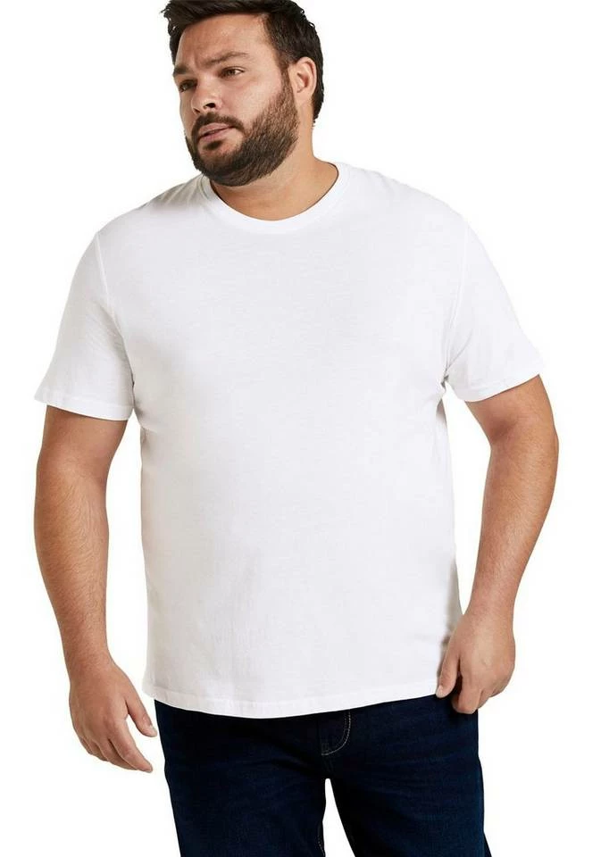 Neu 🧨 TOM TAILOR Men Plus T-Shirt (Packung, 2-tlg) mit Rundhals Weiß, Schwarz 🥰 9 Neu 🧨 TOM TAILOR Men Plus T-Shirt (Packung, 2-tlg) mit Rundhals Weiß, Schwarz 🥰 – Bild 9