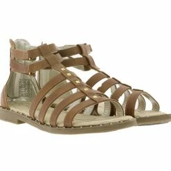 Rabatt 💯 TOM TAILOR »TOM TAILOR Römer-Sandalen modische Damen Riemchen-Sandaletten Nieten-Schuhe Braun« 🩴 Sandale ✔️