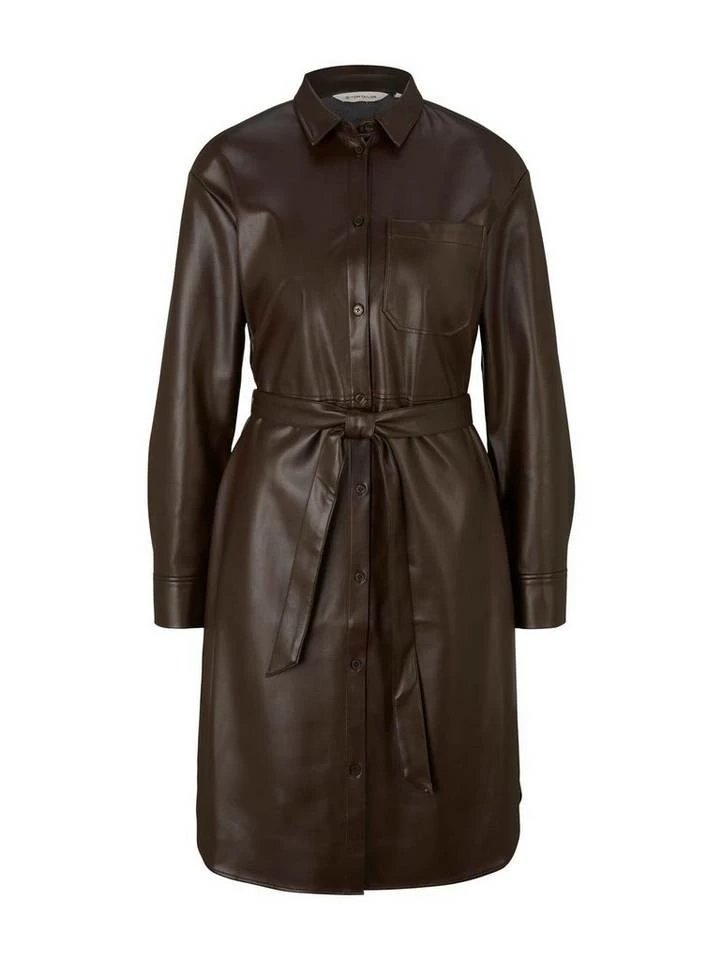 Schlussverkauf ✔️ TOM TAILOR Jerseykleid »Hemdkleid aus Kunstleder« Java dark brown, Deep black 😍 7 Schlussverkauf ✔️ TOM TAILOR Jerseykleid »Hemdkleid aus Kunstleder« Java dark brown, Deep black 😍 - Image 7