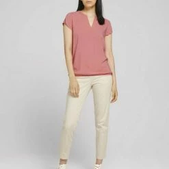 Bester Verkauf 💯 TOM TAILOR Langarmbluse »Kurzarm Bluse« Dark maroon red, Dusty pastel pink, French clay beige, Blue offwhite minimal ⌛ -Tom Tailor Verkaufsgeschäft c8adfcc1 bc1d 580f bad7 35fe1a662263