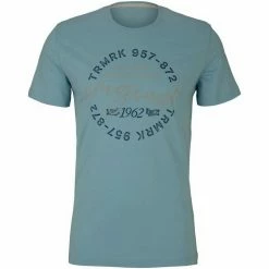 Großhandel 🔥 TOM TAILOR T-Shirt »T-Shirt mit Bio-Baumwolle mit Textprint« Cadmium bright orange, Calm cloud blue, Sky Captain Blue, Dark Smoke Green 😀 -Tom Tailor Verkaufsgeschäft c9baf736 4726 5c27 aef0 e281d4e42806