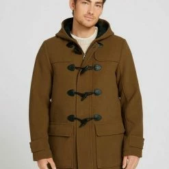 Bester Verkauf ❤️ TOM TAILOR Wollmantel »Dufflecoat Wollmantel« Acorn, Dark Grey Wool Jacket ⭐