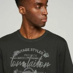 Budget 😍 TOM TAILOR T-Shirt »Print T-Shirt im Used Look« Tarmac Grey, Dark Gable Green, Decadent Bordeaux, Sky Captain Blue 🌟 -Tom Tailor Verkaufsgeschäft cbc09cdd f397 5be7 9783 25565d409ae7