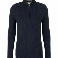 Neu ✔️ TOM TAILOR Strickpullover »Troyer Pullover« Light Soft Grey Melange, Brown oak melange, Sky Captain Blue 🛒 -Tom Tailor Verkaufsgeschäft ccca1813 fd13 57ab a73b 1d420bf78272