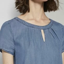 Brandneu 🛒 TOM TAILOR Jerseykleid »Lyocell T-Shirt-Kleid im 👖 Jeanslook« Mid stone wash denim, Blue Denim 🔥 -Tom Tailor Verkaufsgeschäft ccf4bea7 bfd6 575d 8796 d2ae98ce8d8f