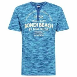 Coupon 🎉 TOM TAILOR T-Shirt »Serafino« (1-tlg) Aqua blue fine spacedye stripe, White Base Space Yarn ❤️