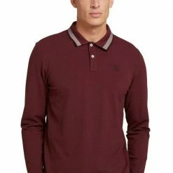 Schlussverkauf 🌟 TOM TAILOR Langarm-Poloshirt Light Stone Grey Melange, Navy, Bordeaux, Black 😍