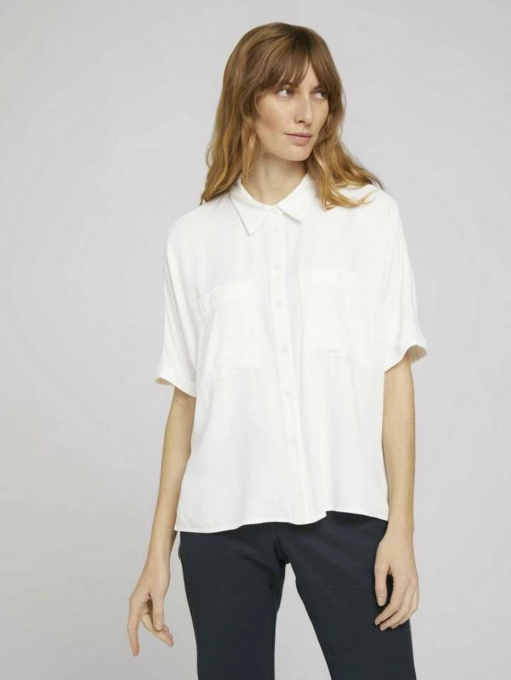 Billig 😍 TOM TAILOR Kurzarmbluse Plum blossom lilac, Whisper White, Sky Captain Blue 😀 12 Billig 😍 TOM TAILOR Kurzarmbluse Plum blossom lilac, Whisper White, Sky Captain Blue 😀 - Image 12