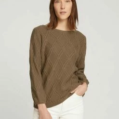 Auslauf 😍 TOM TAILOR Strickpullover »Pullover mit Strukturmuster« Sea blue, Dark sepia, Iris flower, Whisper White 👏 -Tom Tailor Verkaufsgeschäft cfa093a5 8983 5ab7 aa04 6a407e706489