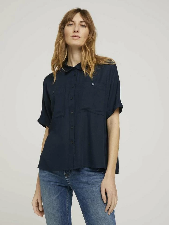 Billig 😍 TOM TAILOR Kurzarmbluse Plum blossom lilac, Whisper White, Sky Captain Blue 😀 25 Billig 😍 TOM TAILOR Kurzarmbluse Plum blossom lilac, Whisper White, Sky Captain Blue 😀 - Image 25