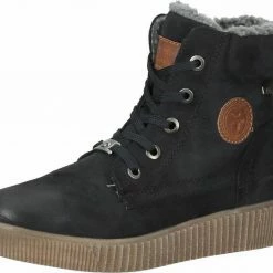 Bestpreis 👏 TOM TAILOR »Leder« Schnürstiefelette Sand, Unbekannt, Dunkelblau 🥰