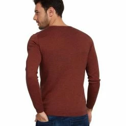 Am billigsten ✨ TOM TAILOR Rundhalspullover »Pullover uni 1/1 v-neck« Burn umber orange, June bug green 🛒 -Tom Tailor Verkaufsgeschäft d308eb21 669c 5579 b574 739a8a014793