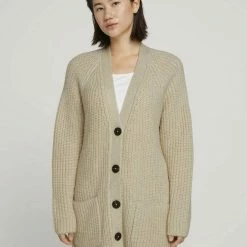 Blitzangebot 🔔 TOM TAILOR Strickjacke »Langer Cardigan mit Taschen« Smooth light sand melange, Sky Captain Blue, Dark maroon red ❤️