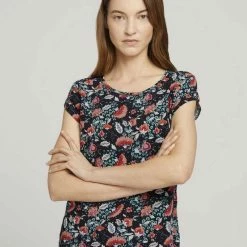 Top 10 ⌛ TOM TAILOR Langarmbluse »Gemusterte Kurzarmbluse mit LENZING(TM) ECOVERO(TM)« White flower paisley design, Navy flower paisley design, Black flower paisley design, Celery flower paisley design 🤩 -Tom Tailor Verkaufsgeschäft d4880fd3 fa48 576a a856 d2d72c36a208