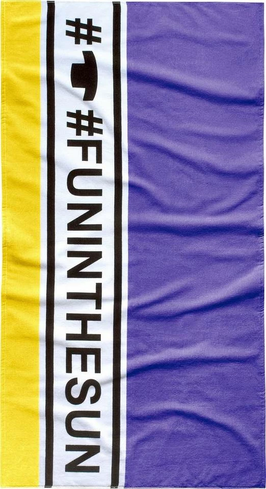 Neu ❤️ TOM TAILOR Strandtuch »Fun« (1-St), mit großem Schriftzug Violett, Aqua ⭐ 1 Neu ❤️ TOM TAILOR Strandtuch »Fun« (1-St), mit großem Schriftzug Violett, Aqua ⭐