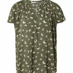 Coupon 🌟 TOM TAILOR Kurzarmbluse Khaki small floral design, Anemone blue, Khaki white outline leaves, Blau (51) ✔️ -Tom Tailor Verkaufsgeschäft d5721ef1 5358 57ea a353 c8bebe1a758b