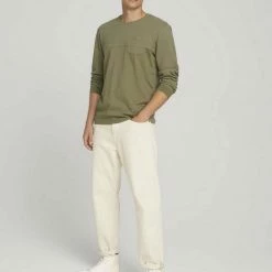 Neu 🧨 TOM TAILOR T-Shirt »strukturiertes Langarmshirt« Oak Leaf Green, Chili oil red 😀 -Tom Tailor Verkaufsgeschäft d780c181 a23c 55d2 9905 eef53741a338