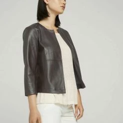 Am billigsten ✨ TOM TAILOR Kurzblazer »Kunstleder Blazer« Java dark brown, Deep black 👍 -Tom Tailor Verkaufsgeschäft d787baa3 97e1 5e0a 8d6b d7d3cd652437