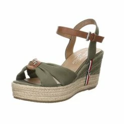 Rabatt 🤩 TOM TAILOR »Sandalette 🩴 Sandalen 🩴 Sandaletten« Keilsandalette Khaki, Yellow, Blue 😍