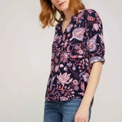 Bester Verkauf 💯 TOM TAILOR Langarmbluse »gemusterte Bluse mit Turn-Up Ärmeln« Navy paisley design, Cream flower design, Navy flower design, Cream paisley design 💯 -Tom Tailor Verkaufsgeschäft dbe2f892 9324 576c 9308 dae8ee12fbe1