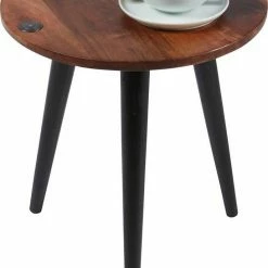 Bestes Angebot 👍 TOM TAILOR Beistelltisch »T-WOOD TABLE SMALL«, kleiner Beistelltisch mit Knopfdetail, dunkles Mangoholz und schwarze Beine ⭐