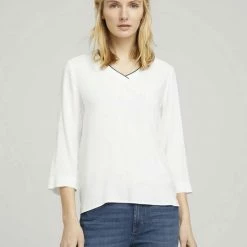 Aktion 😀 TOM TAILOR Langarmbluse Whisper White, Sky Captain Blue 🛒 -Tom Tailor Verkaufsgeschäft dc71de1c 6e4e 583c a956 cedcf9560998