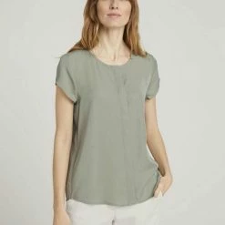 Blitzangebot 😀 TOM TAILOR Langarmbluse »Kurzarmbluse mit Lyocell« Prairie Grass Green, Plum blossom lilac 👏 -Tom Tailor Verkaufsgeschäft ddae4a4b 3dac 515e a680 388e95ddda8f