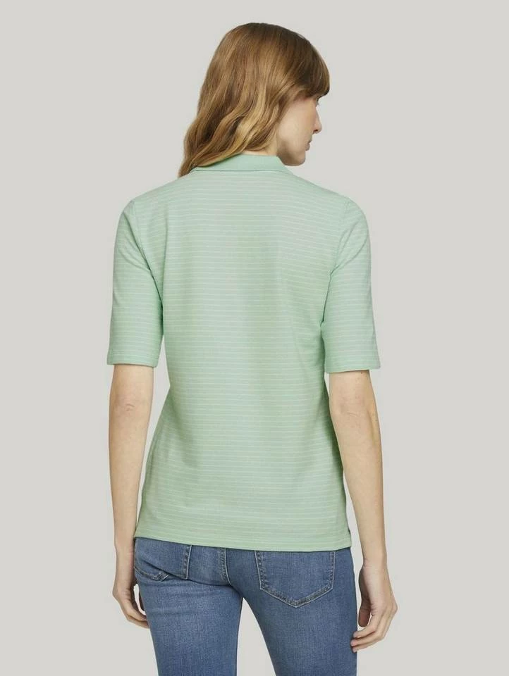 Bestpreis 👏 TOM TAILOR Poloshirt »Basic Poloshirt« Plum blossom lilac, Sky Captain Blue, Mint offwhite stripe 🌟 2 Bestpreis 👏 TOM TAILOR Poloshirt »Basic Poloshirt« Plum blossom lilac, Sky Captain Blue, Mint offwhite stripe 🌟 - Image 2